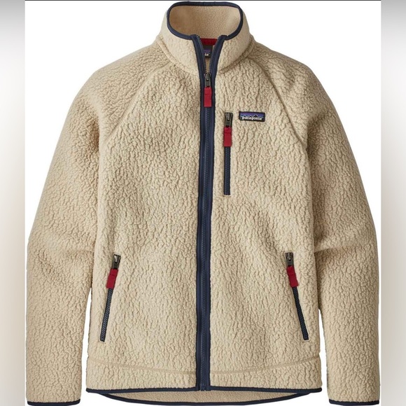 Patagonia Retro Pile Khaki Boys Fleece Jacket - Picture 3 of 5